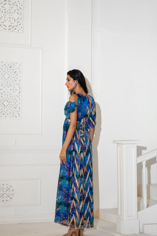 Signature Print Wrap Style Dress