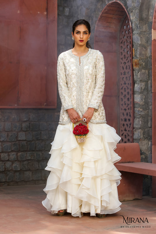 Crescent - Jacket With Ruffle Skirt Set